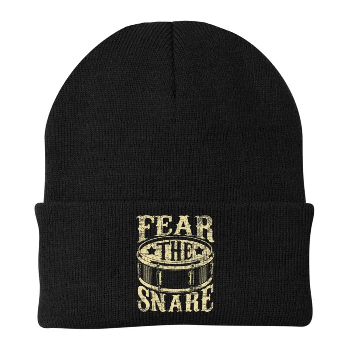 Fear The Snare Drum Drummer Percussionist Drumming Lover Knit Cap Winter Beanie