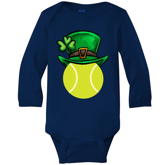 Funny Tennis St Patricks Day Irish Tennis Funny Gift Baby Long Sleeve Bodysuit