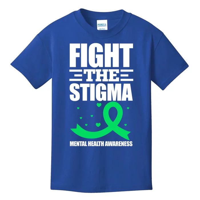 Fight The Stigma Tal Health Awareness Anxiety Anxious Gift Kids T-Shirt