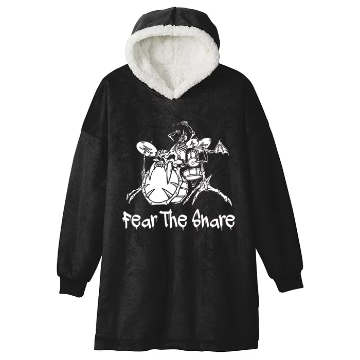 Fear The Snare Drummer Musician Drum Hooded Wearable Blanket