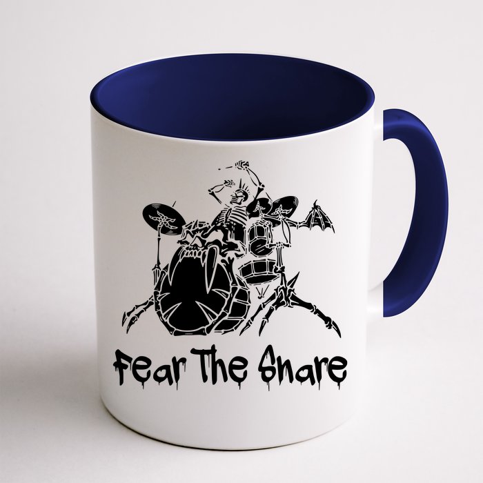 Fear The Snare Drummer Musician Drum Front & Back Coffee Mug