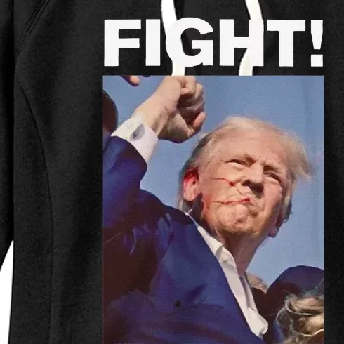 Fight! Trump Shot Trump Rally Women's Fleece Hoodie