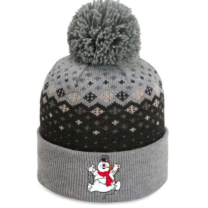 Frosty The Snowman Christmas Lights Portrait T The Baniff Cuffed Pom Beanie