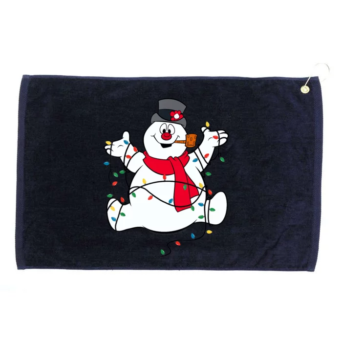 Frosty The Snowman Christmas Lights Portrait T Grommeted Golf Towel