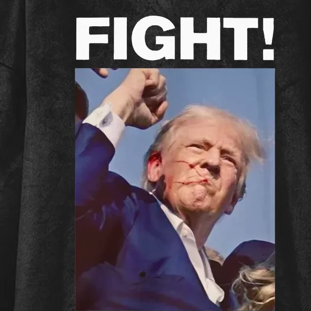 Fight! Trump Shot Trump Rally Hooded Wearable Blanket