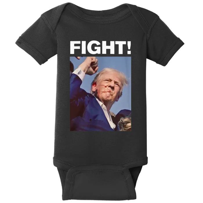 Fight! Trump Shot Trump Rally Baby Bodysuit