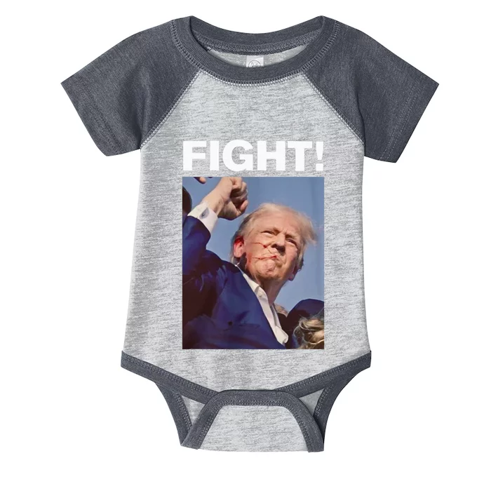 Fight! Trump Shot Trump Rally Infant Baby Jersey Bodysuit