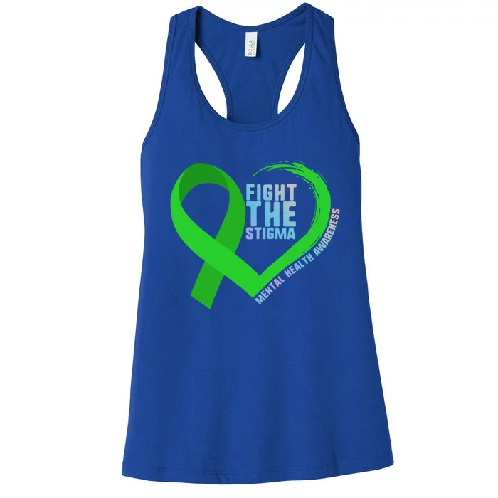 Fight The Stigma Tal Health Awareness Depression Anxiety Cool Gift Women's Racerback Tank