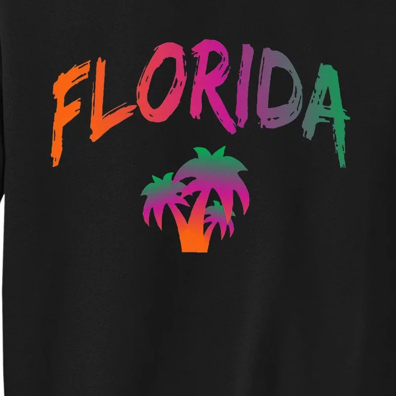 Florida The Sunshine State Tie Dye Text Print Classic Tall Sweatshirt