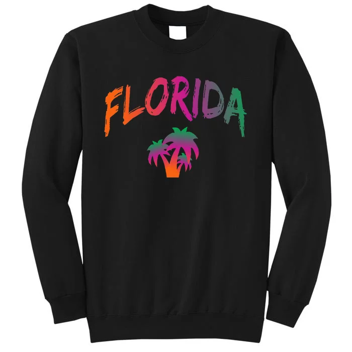 Florida The Sunshine State Tie Dye Text Print Classic Tall Sweatshirt