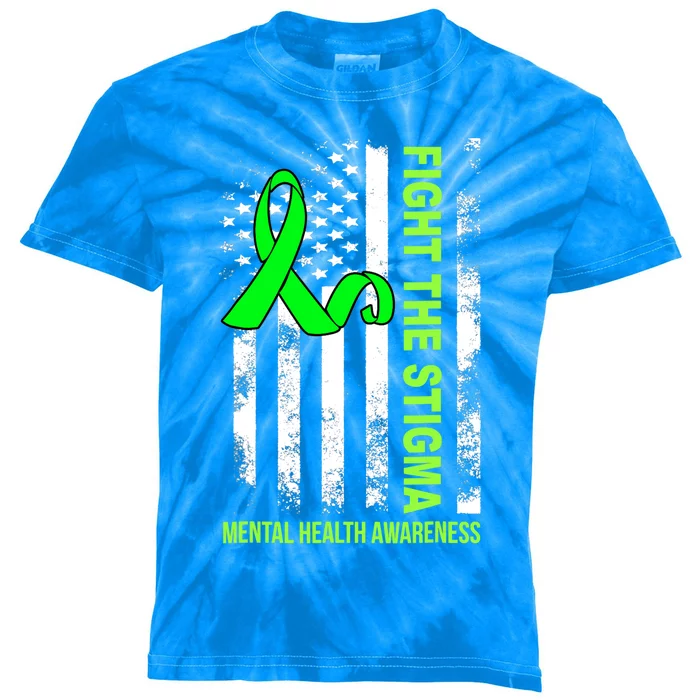 Fight The Stigma Tal Health Awareness Depression Anxiety Great Gift Kids Tie-Dye T-Shirt