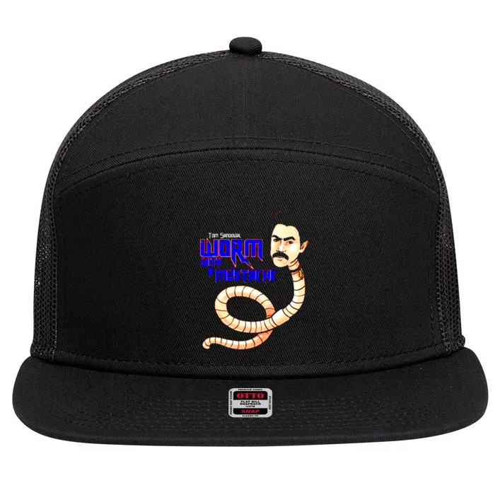 Funny Tom Sandoval You Are Worm With A Mustache 7 Panel Mesh Trucker Snapback Hat