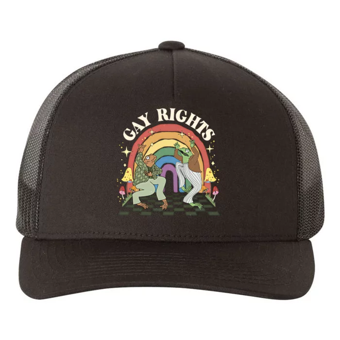 Frog & Toad Say Gay Rights Frog LGBT LGBTQ Rights L Rainbow Pride Month Yupoong Adult 5-Panel Trucker Hat