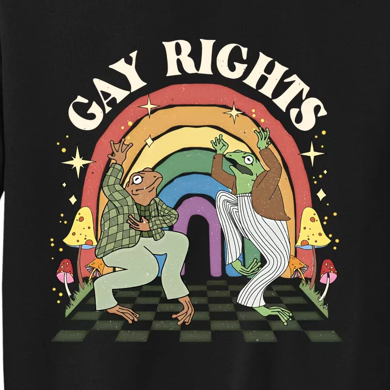 Frog & Toad Say Gay Rights Frog LGBT LGBTQ Rights L Rainbow Pride Month Tall Sweatshirt