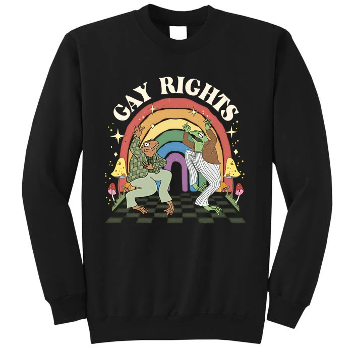 Frog & Toad Say Gay Rights Frog LGBT LGBTQ Rights L Rainbow Pride Month Tall Sweatshirt