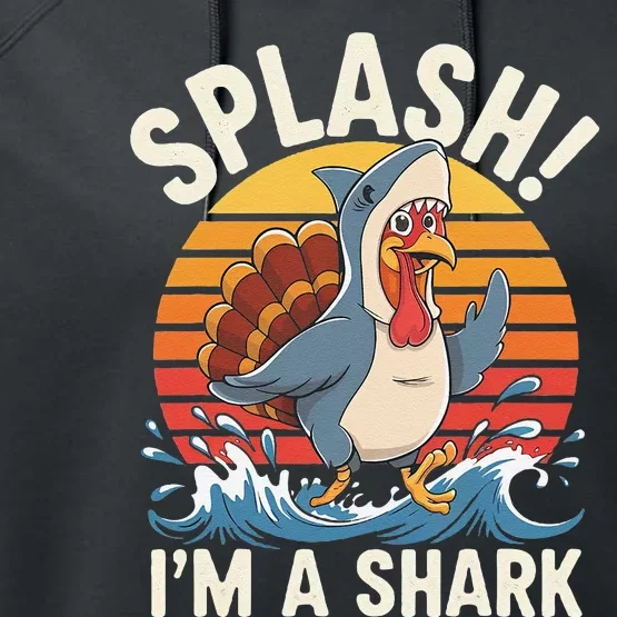 Funny Thanksgiving Turkey Shark Costume Family Holiday Gifts Performance Fleece Hoodie