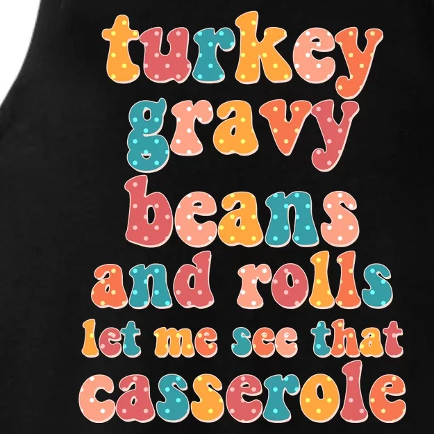 Funny Thanksgiving Turkey Gravy Beans And Rolls Ladies Tri-Blend Wicking Tank