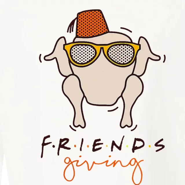 Funny Thanksgiving Turkey Head Friends Cropped Pullover Crew