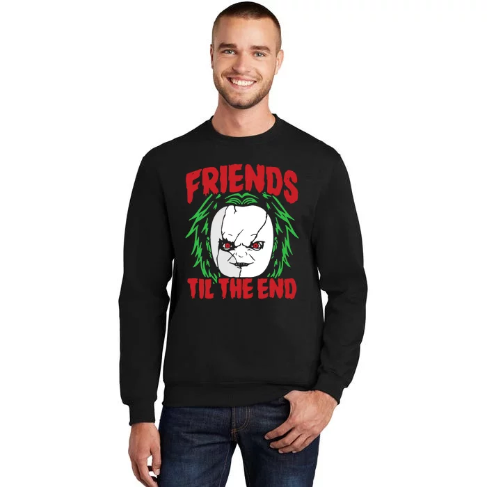 Friends Till The End Lazy Halloween Costume Horror Movie Tall Sweatshirt