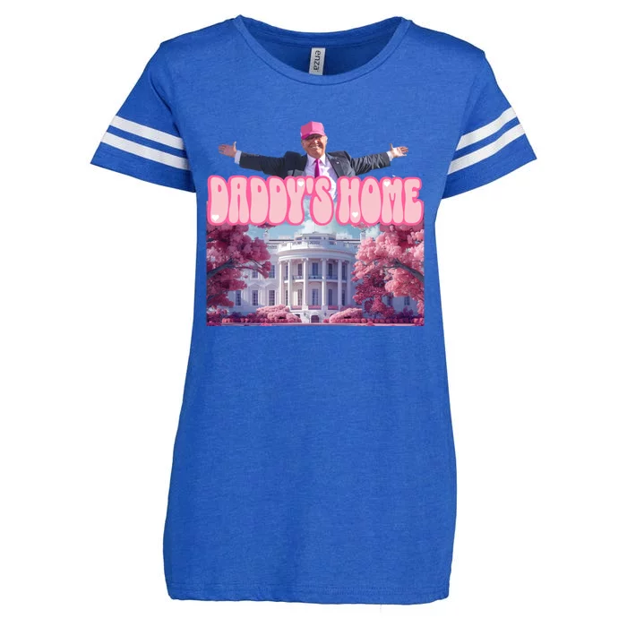 Funny Trump Take America Back DaddyS Home Trump Pink 2024 Gift Enza Ladies Jersey Football T-Shirt