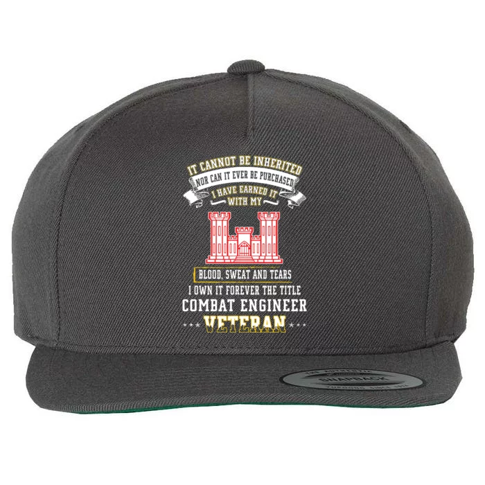 Forever The Title Combat Engineer Veteran Day Funny Xmas Wool Snapback Cap