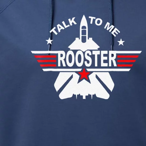 Funny Talk To Me Rooster Funny 80s Talk To Me Rooster Performance Fleece Hoodie