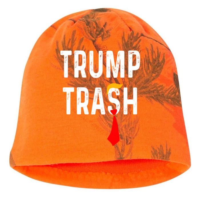 Funny Trump Trash 2024 Grunge Vintage Garbage For Trump Kati - Camo Knit Beanie