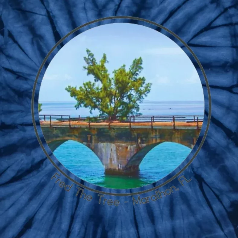 Fred The Tree Marathon Fl 7 Mile Bridge Tree Of Hope Tie-Dye T-Shirt