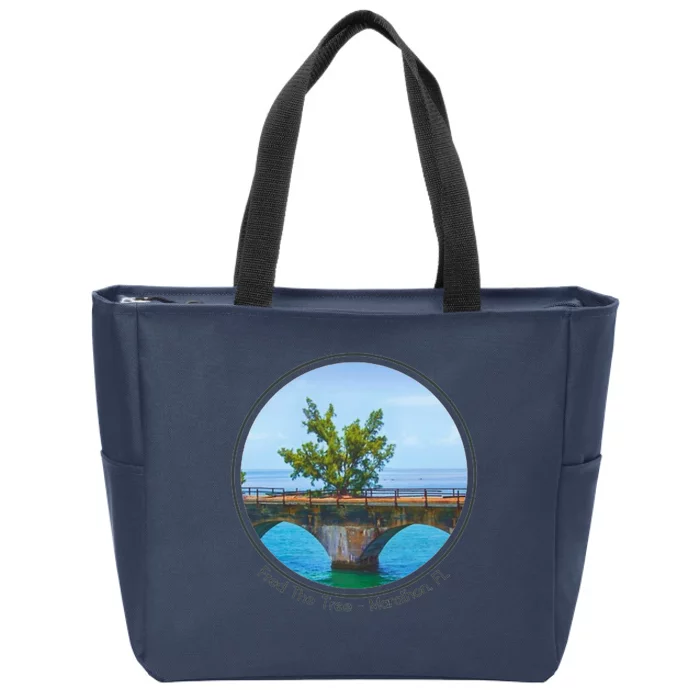 Fred The Tree Marathon Fl 7 Mile Bridge Tree Of Hope Zip Tote Bag