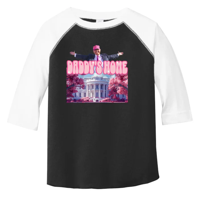 Funny Trump Take America Back DaddyS Home Trump Pink 2024 Toddler Fine Jersey T-Shirt