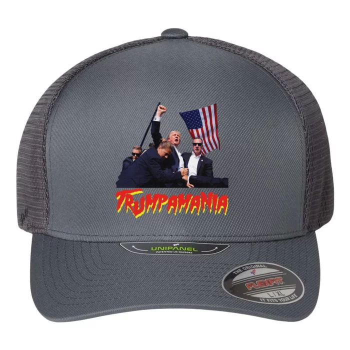 Funny Trump Trumpamania Trump Wrestling Meme Fake News Trumpamania Flexfit Unipanel Trucker Cap