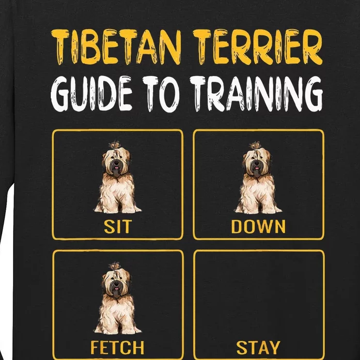 Funny Tibetan Terrier Guide To Training Dog Obedience Tall Long Sleeve T-Shirt