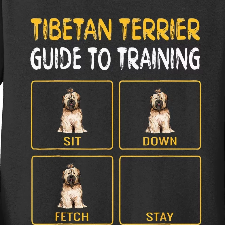 Funny Tibetan Terrier Guide To Training Dog Obedience Kids Long Sleeve Shirt