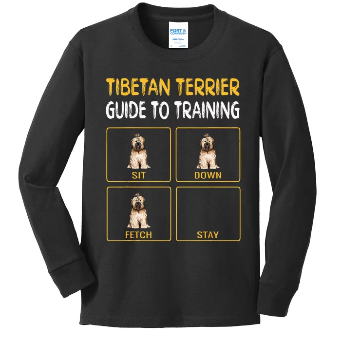 Funny Tibetan Terrier Guide To Training Dog Obedience Kids Long Sleeve Shirt