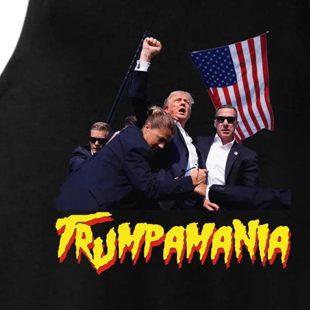 Funny Trump Trumpamania Trump Wrestling Meme Fake News Trumpamania Ladies Tri-Blend Wicking Tank