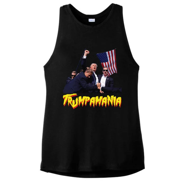 Funny Trump Trumpamania Trump Wrestling Meme Fake News Trumpamania Ladies Tri-Blend Wicking Tank