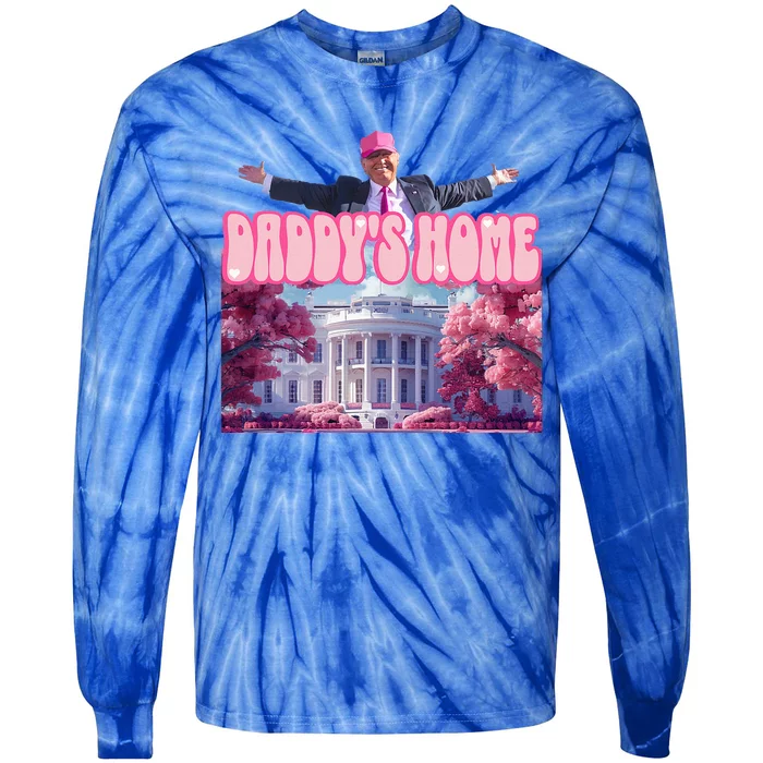 Funny Trump Take America Back DaddyS Home Trump Pink Tie-Dye Long Sleeve Shirt