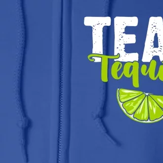 Funny Team Tequila With Green Lime Salt Group Costume Gift Full Zip Hoodie