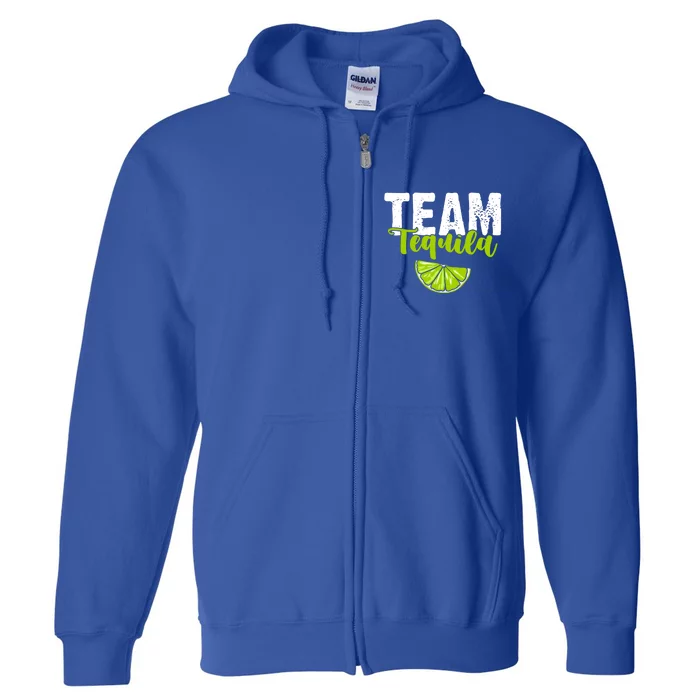 Funny Team Tequila With Green Lime Salt Group Costume Gift Full Zip Hoodie