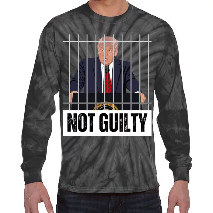 Free Trump. Trump Not Guilty, Pro Trump Supporter Tie-Dye Long Sleeve Shirt