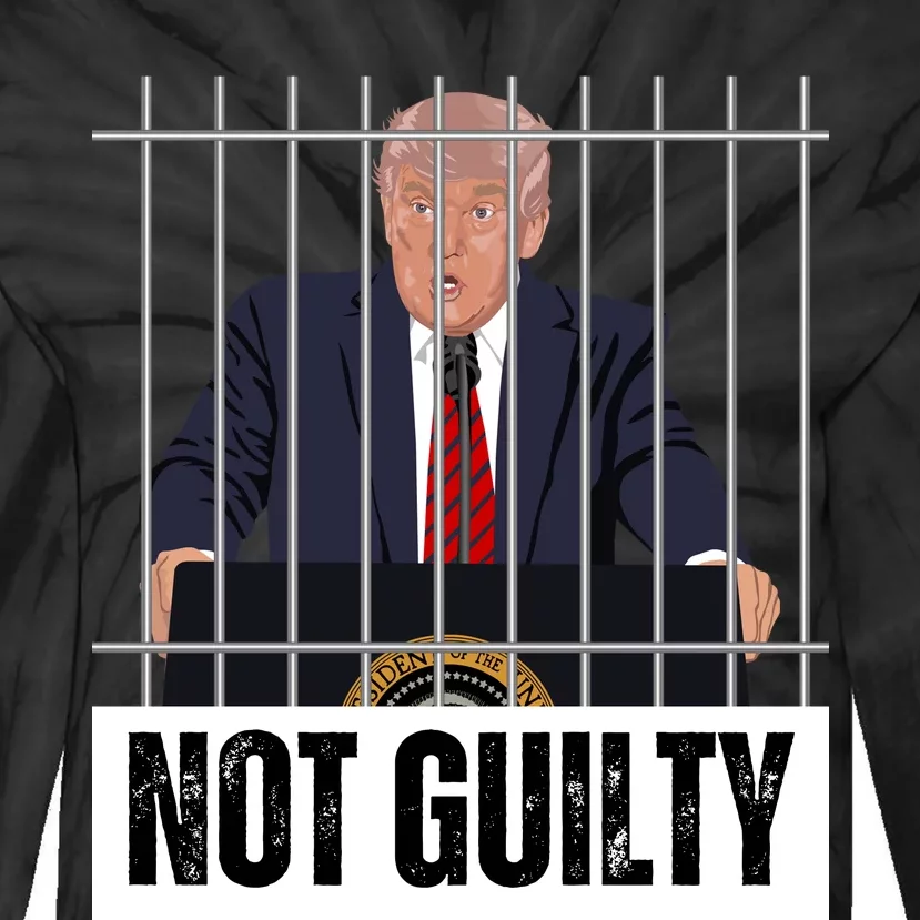 Free Trump. Trump Not Guilty, Pro Trump Supporter Tie-Dye Long Sleeve Shirt