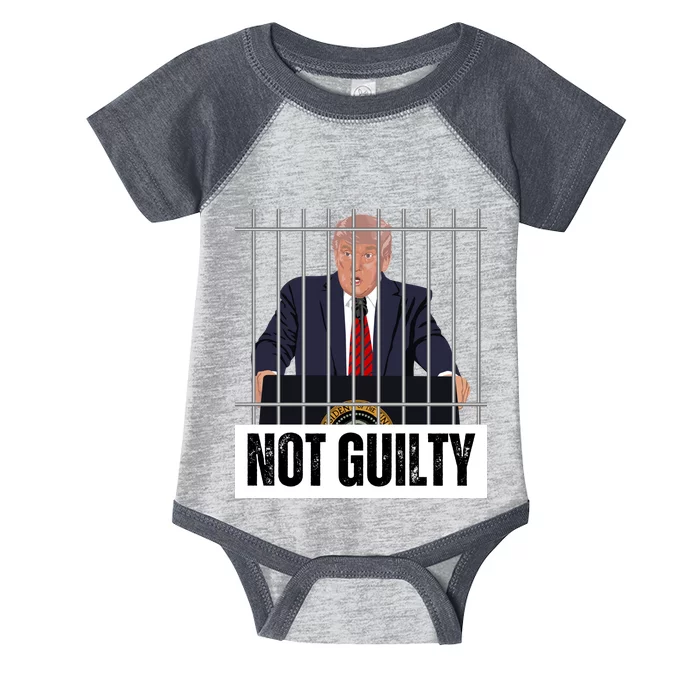 Free Trump. Trump Not Guilty, Pro Trump Supporter Infant Baby Jersey Bodysuit