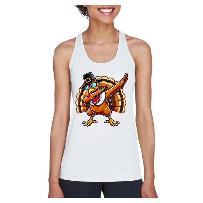 Funny Thanksgiving Turkey Pilgrim Hat Boy Women's Racerback Tank