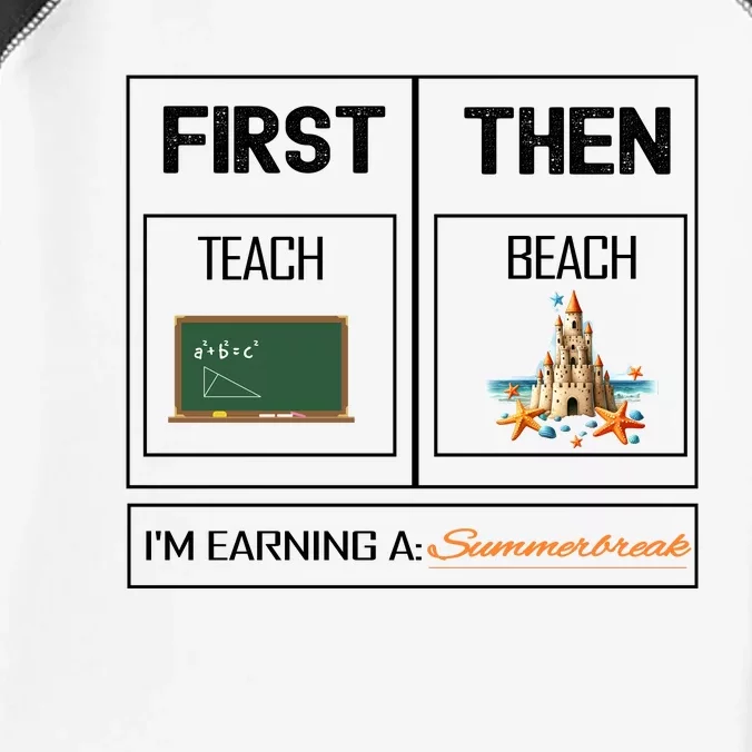 First Teach Then Beach I Am Earning A Summer Break Teacher Infant Baby Jersey Bodysuit