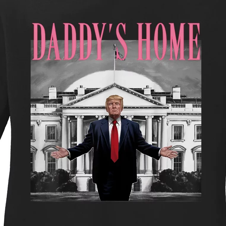 Funny Trump Take America Back DaddyS Home Trump Pink 2024 Ladies Long Sleeve Shirt