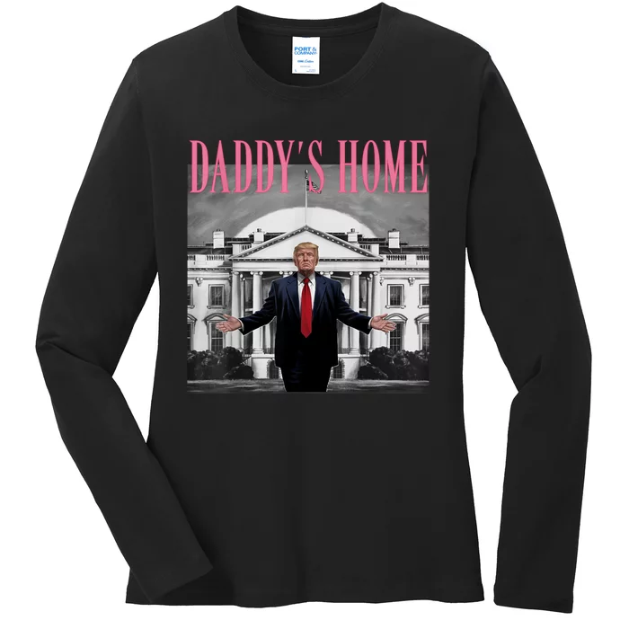 Funny Trump Take America Back DaddyS Home Trump Pink 2024 Ladies Long Sleeve Shirt