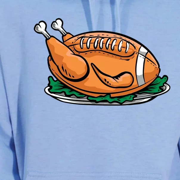 Football Turkey Thanksgiving Dinner Funny Turkey Football Gift Unisex Surf Hoodie