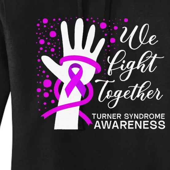 Fight Together Turner Syndrome Warrior Awareness Hand Ribbon Women's Pullover Hoodie