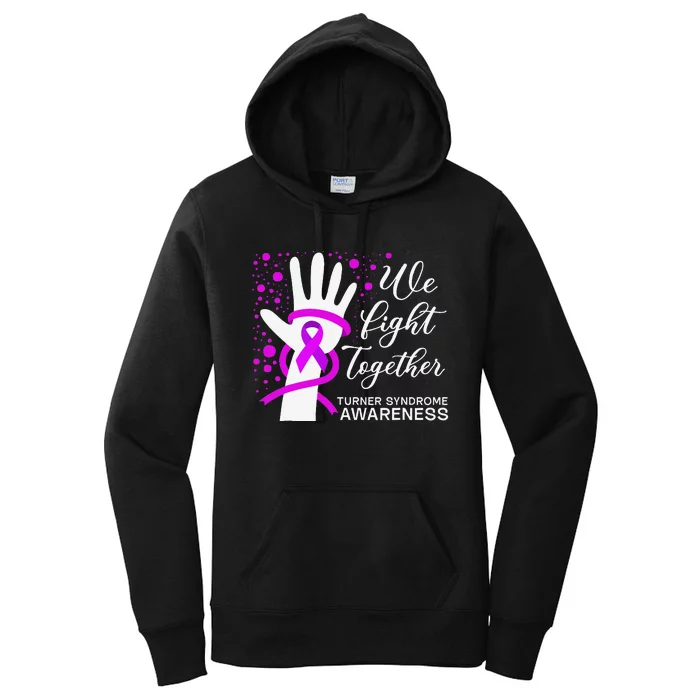 Fight Together Turner Syndrome Warrior Awareness Hand Ribbon Women's Pullover Hoodie