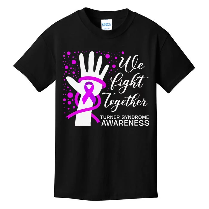 Fight Together Turner Syndrome Warrior Awareness Hand Ribbon Kids T-Shirt